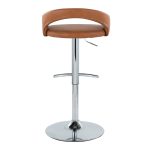 Grotto Camel Faux Leather Chrome Adjustable Contemporary Barstools (Set of 2) 17 Grotto Camel Faux Leather Chrome Adjustable Contemporary Barstools (Set of 2)