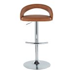 Grotto Camel Faux Leather Chrome Adjustable Contemporary Barstools (Set of 2) 18 Grotto Camel Faux Leather Chrome Adjustable Contemporary Barstools (Set of 2)