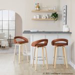 Grotto Camel Faux Leather Contemporary 30-Inch Barstool (Set of 2) 11 Grotto Camel Faux Leather Contemporary 30-Inch Barstool (Set of 2)