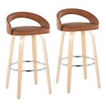 Grotto Camel Faux Leather Contemporary 30-Inch Barstool (Set of 2) 13 Grotto Camel Faux Leather Contemporary 30-Inch Barstool (Set of 2)