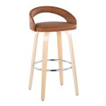 Grotto Camel Faux Leather Contemporary 30-Inch Barstool (Set of 2) 14 Grotto Camel Faux Leather Contemporary 30-Inch Barstool (Set of 2)
