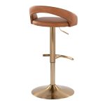 Grotto Camel Faux Leather Gold Contemporary Adjustable Barstools (Set of 2) 16 Grotto Camel Faux Leather Gold Contemporary Adjustable Barstools (Set of 2)