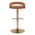 Grotto Camel Faux Leather Gold Contemporary Adjustable Barstools (Set of 2) 17 Grotto Camel Faux Leather Gold Contemporary Adjustable Barstools (Set of 2)