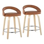 Grotto Camel Faux Leather Swivel Counter Stool (Set of 2) 13 Grotto Camel Faux Leather Swivel Counter Stool (Set of 2)