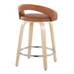 Grotto Camel Faux Leather Swivel Counter Stool (Set of 2) 16 Grotto Camel Faux Leather Swivel Counter Stool (Set of 2)