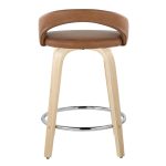 Grotto Camel Faux Leather Swivel Counter Stool (Set of 2) 17 Grotto Camel Faux Leather Swivel Counter Stool (Set of 2)
