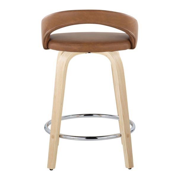 Grotto Camel Faux Leather Swivel Counter Stool Set of 2 6