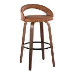 Grotto Camel Faux Leather Walnut Contemporary 30-Inch Barstools (Set of 2) 10 Grotto Camel Faux Leather Walnut Contemporary 30-Inch Barstools (Set of 2)