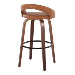 Grotto Camel Faux Leather Walnut Contemporary 30-Inch Barstools (Set of 2) 12 Grotto Camel Faux Leather Walnut Contemporary 30-Inch Barstools (Set of 2)