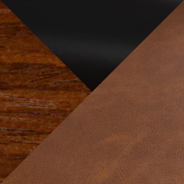 Grotto Camel Faux Leather Walnut Contemporary 30 Inch Barstools Set of 2 7