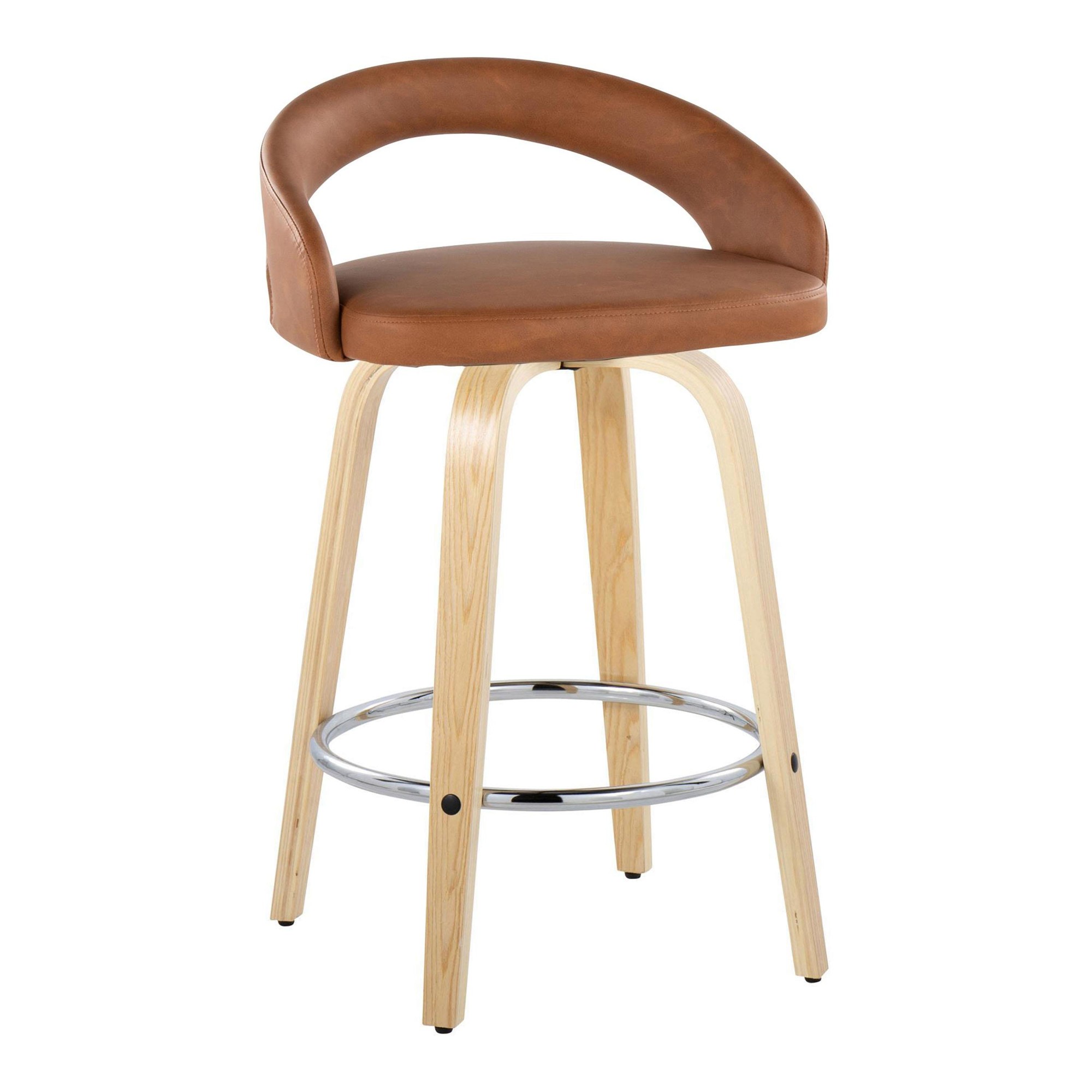 Grotto Camel Swivel 26-Inch Contemporary Counter Stools (Set of 2) 4 Grotto Camel Swivel 26-Inch Contemporary Counter Stools (Set of 2) - Image 4