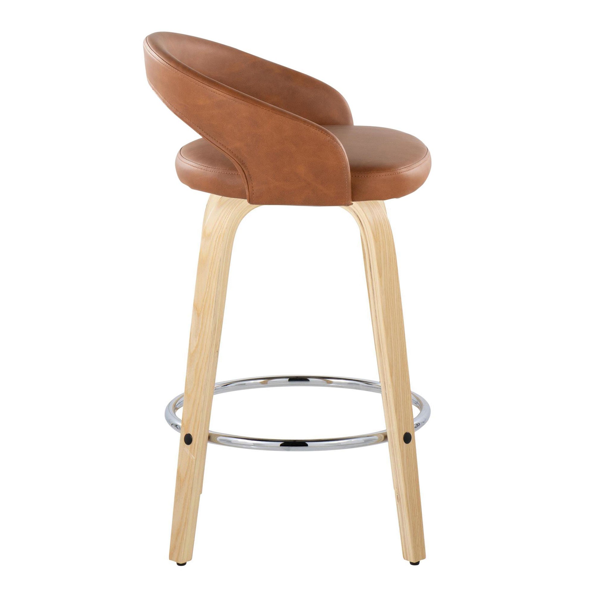 Grotto Camel Swivel 26-Inch Contemporary Counter Stools (Set of 2) 5 Grotto Camel Swivel 26-Inch Contemporary Counter Stools (Set of 2) - Image 5