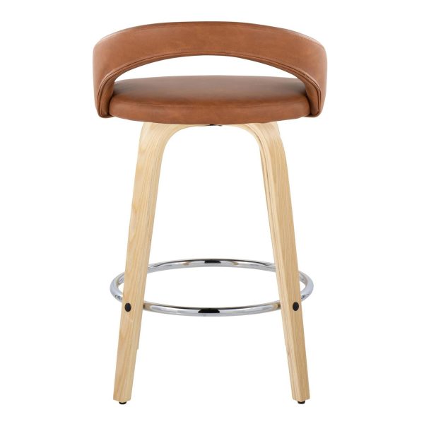 Grotto Camel Swivel 26 Inch Contemporary Counter Stools Set of 2 6