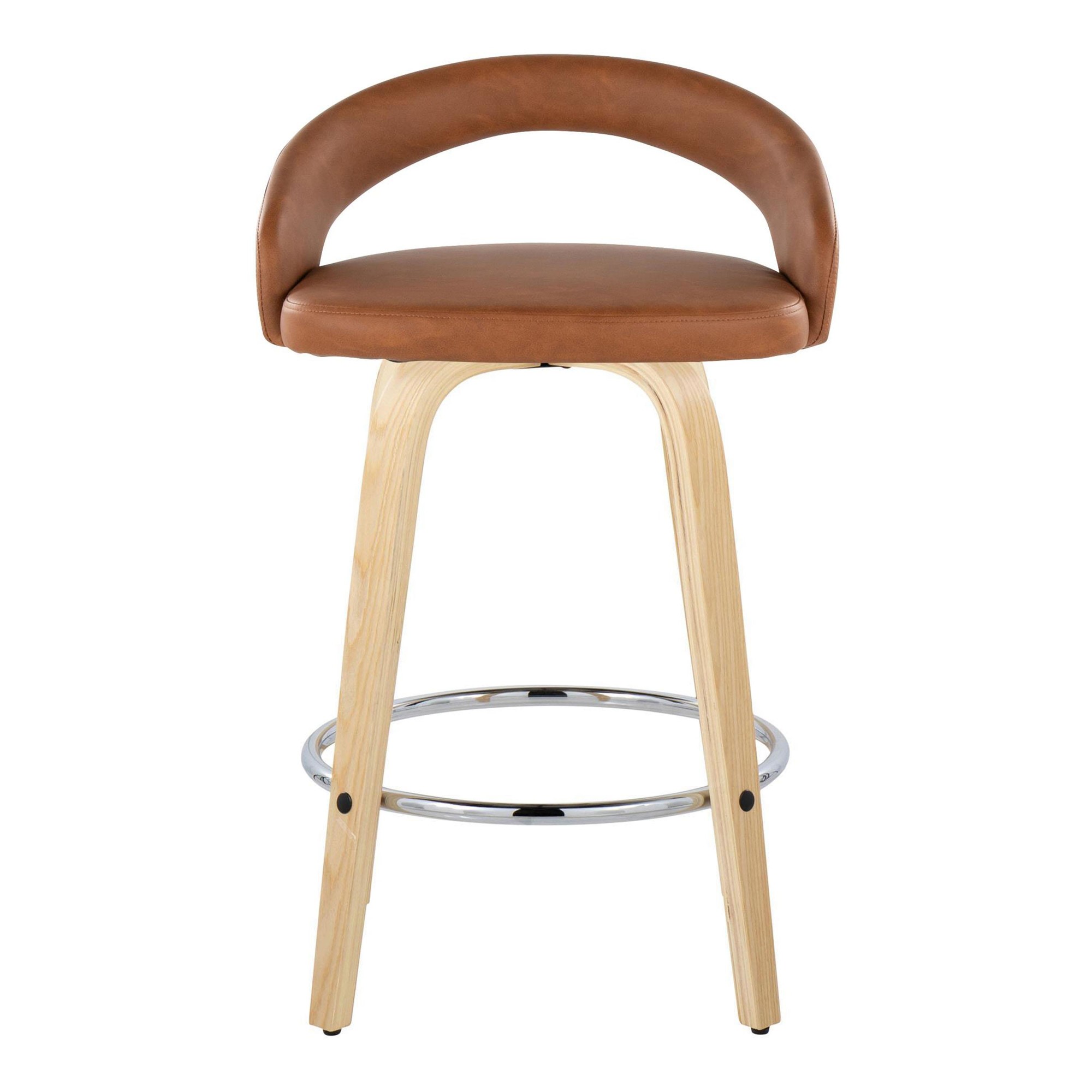 Grotto Camel Swivel 26-Inch Contemporary Counter Stools (Set of 2) 8 Grotto Camel Swivel 26-Inch Contemporary Counter Stools (Set of 2) - Image 8