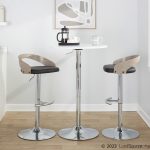 Grotto Chrome Black Faux Leather Adjustable Swivel Barstool (Set of 2) 15 Grotto Chrome Black Faux Leather Adjustable Swivel Barstool (Set of 2)