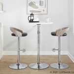 Grotto Chrome Black Faux Leather Adjustable Swivel Barstool (Set of 2) 16 Grotto Chrome Black Faux Leather Adjustable Swivel Barstool (Set of 2)