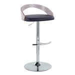 Grotto Chrome Black Faux Leather Adjustable Swivel Barstool (Set of 2) 18 Grotto Chrome Black Faux Leather Adjustable Swivel Barstool (Set of 2)