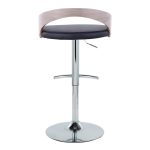 Grotto Chrome Black Faux Leather Adjustable Swivel Barstool (Set of 2) 21 Grotto Chrome Black Faux Leather Adjustable Swivel Barstool (Set of 2)