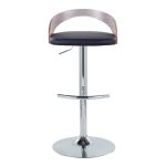 Grotto Chrome Black Faux Leather Adjustable Swivel Barstool (Set of 2) 22 Grotto Chrome Black Faux Leather Adjustable Swivel Barstool (Set of 2)