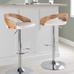 Grotto Chrome Zebra Wood Mid-Century Modern Swivel Barstool (Set of 2) 11 Grotto Chrome Zebra Wood Mid-Century Modern Swivel Barstool (Set of 2)