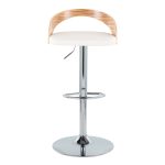 Grotto Chrome Zebra Wood Mid-Century Modern Swivel Barstool (Set of 2) 18 Grotto Chrome Zebra Wood Mid-Century Modern Swivel Barstool (Set of 2)