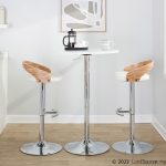 Grotto Chrome Zebra Wood White Faux Leather Swivel Barstools (Set of 2) 13 Grotto Chrome Zebra Wood White Faux Leather Swivel Barstools (Set of 2)