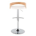 Grotto Chrome Zebra Wood White Faux Leather Swivel Barstools (Set of 2) 21 Grotto Chrome Zebra Wood White Faux Leather Swivel Barstools (Set of 2)
