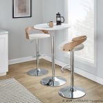 Grotto Chrome and Oat Fabric Swivel Barstools (Set of 2) 12 Grotto Chrome and Oat Fabric Swivel Barstools (Set of 2)