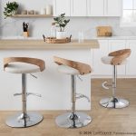 Grotto Chrome and Oat Fabric Swivel Barstools (Set of 2) 14 Grotto Chrome and Oat Fabric Swivel Barstools (Set of 2)