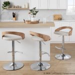 Grotto Chrome and Oat Fabric Swivel Barstools (Set of 2) 15 Grotto Chrome and Oat Fabric Swivel Barstools (Set of 2)