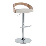 Grotto Chrome and Oat Fabric Swivel Barstools (Set of 2) 17 Grotto Chrome and Oat Fabric Swivel Barstools (Set of 2)