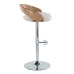 Grotto Chrome and Oat Fabric Swivel Barstools (Set of 2) 18 Grotto Chrome and Oat Fabric Swivel Barstools (Set of 2)