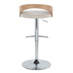 Grotto Chrome and Oat Fabric Swivel Barstools (Set of 2) 20 Grotto Chrome and Oat Fabric Swivel Barstools (Set of 2)