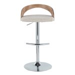 Grotto Chrome and Oat Fabric Swivel Barstools (Set of 2) 21 Grotto Chrome and Oat Fabric Swivel Barstools (Set of 2)