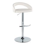 Grotto Contemporary Adjustable Barstool White Faux Leather Chrome (Set of 2) (Set of 2) 14 Grotto Contemporary Adjustable Barstool White Faux Leather Chrome (Set of 2) (Set of 2)