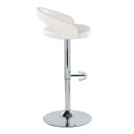 Grotto Contemporary Adjustable Barstool White Faux Leather Chrome (Set of 2) (Set of 2) 15 Grotto Contemporary Adjustable Barstool White Faux Leather Chrome (Set of 2) (Set of 2)