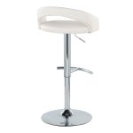 Grotto Contemporary Adjustable Barstool White Faux Leather Chrome (Set of 2) (Set of 2) 16 Grotto Contemporary Adjustable Barstool White Faux Leather Chrome (Set of 2) (Set of 2)