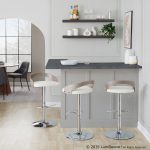 Grotto Contemporary Adjustable Swivel Barstool White/Grey (Set of 2) 11 Grotto Contemporary Adjustable Swivel Barstool White/Grey (Set of 2)