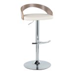 Grotto Contemporary Adjustable Swivel Barstool White/Grey (Set of 2) 14 Grotto Contemporary Adjustable Swivel Barstool White/Grey (Set of 2)