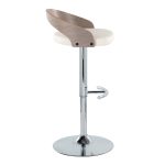 Grotto Contemporary Adjustable Swivel Barstool White/Grey (Set of 2) 15 Grotto Contemporary Adjustable Swivel Barstool White/Grey (Set of 2)
