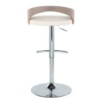 Grotto Contemporary Adjustable Swivel Barstool White/Grey (Set of 2) 17 Grotto Contemporary Adjustable Swivel Barstool White/Grey (Set of 2)