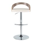 Grotto Contemporary Adjustable Swivel Barstool White/Grey (Set of 2) 18 Grotto Contemporary Adjustable Swivel Barstool White/Grey (Set of 2)