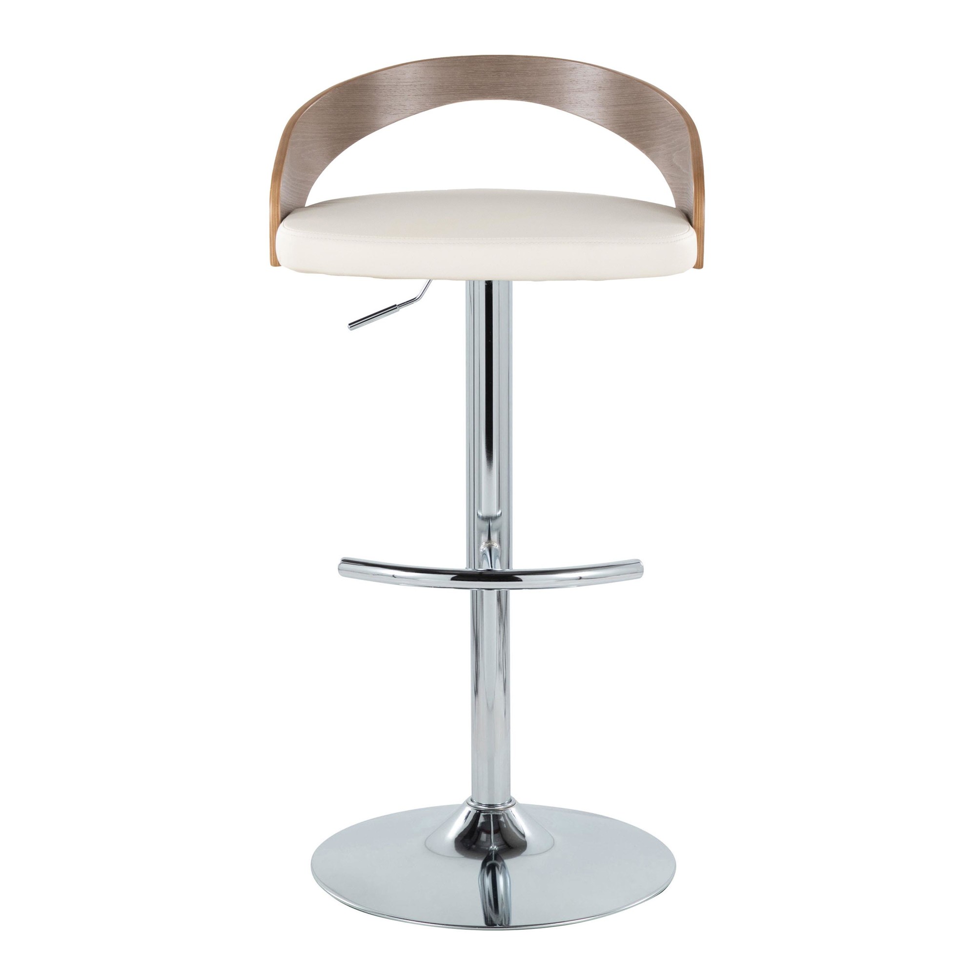 Grotto Contemporary Adjustable Swivel Barstool White/Grey (Set of 2) 8 Grotto Contemporary Adjustable Swivel Barstool White/Grey (Set of 2) - Image 8