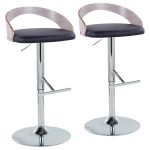 Grotto Contemporary Chrome and Black Adjustable Barstools (Set of 2) 10 Grotto Contemporary Chrome and Black Adjustable Barstools (Set of 2)