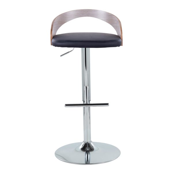 Grotto Contemporary Chrome and Black Adjustable Barstools Set of 2 6