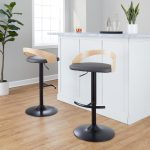 Grotto Contemporary Grey Faux Leather Adjustable Swivel Barstool (Set of 2) 14 Grotto Contemporary Grey Faux Leather Adjustable Swivel Barstool (Set of 2)