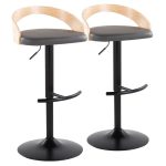 Grotto Contemporary Grey Faux Leather Adjustable Swivel Barstool (Set of 2) 17 Grotto Contemporary Grey Faux Leather Adjustable Swivel Barstool (Set of 2)