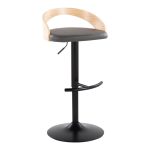 Grotto Contemporary Grey Faux Leather Adjustable Swivel Barstool (Set of 2) 18 Grotto Contemporary Grey Faux Leather Adjustable Swivel Barstool (Set of 2)