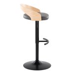 Grotto Contemporary Grey Faux Leather Adjustable Swivel Barstool (Set of 2) 19 Grotto Contemporary Grey Faux Leather Adjustable Swivel Barstool (Set of 2)
