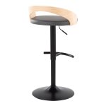 Grotto Contemporary Grey Faux Leather Adjustable Swivel Barstool (Set of 2) 20 Grotto Contemporary Grey Faux Leather Adjustable Swivel Barstool (Set of 2)